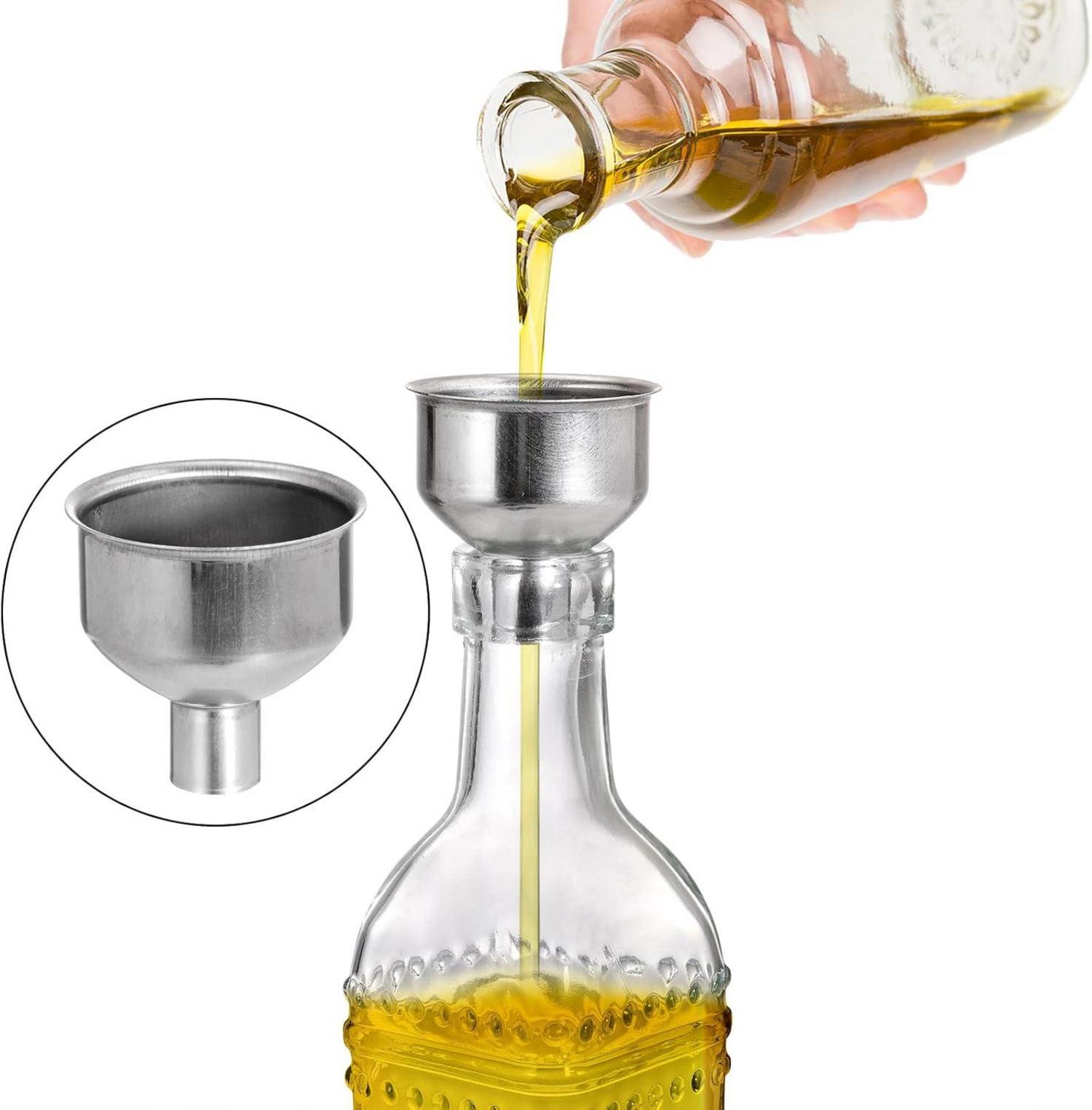 6er Set Glasölspender 500ml inkl. Ausgießer, Trichter & Etiketten