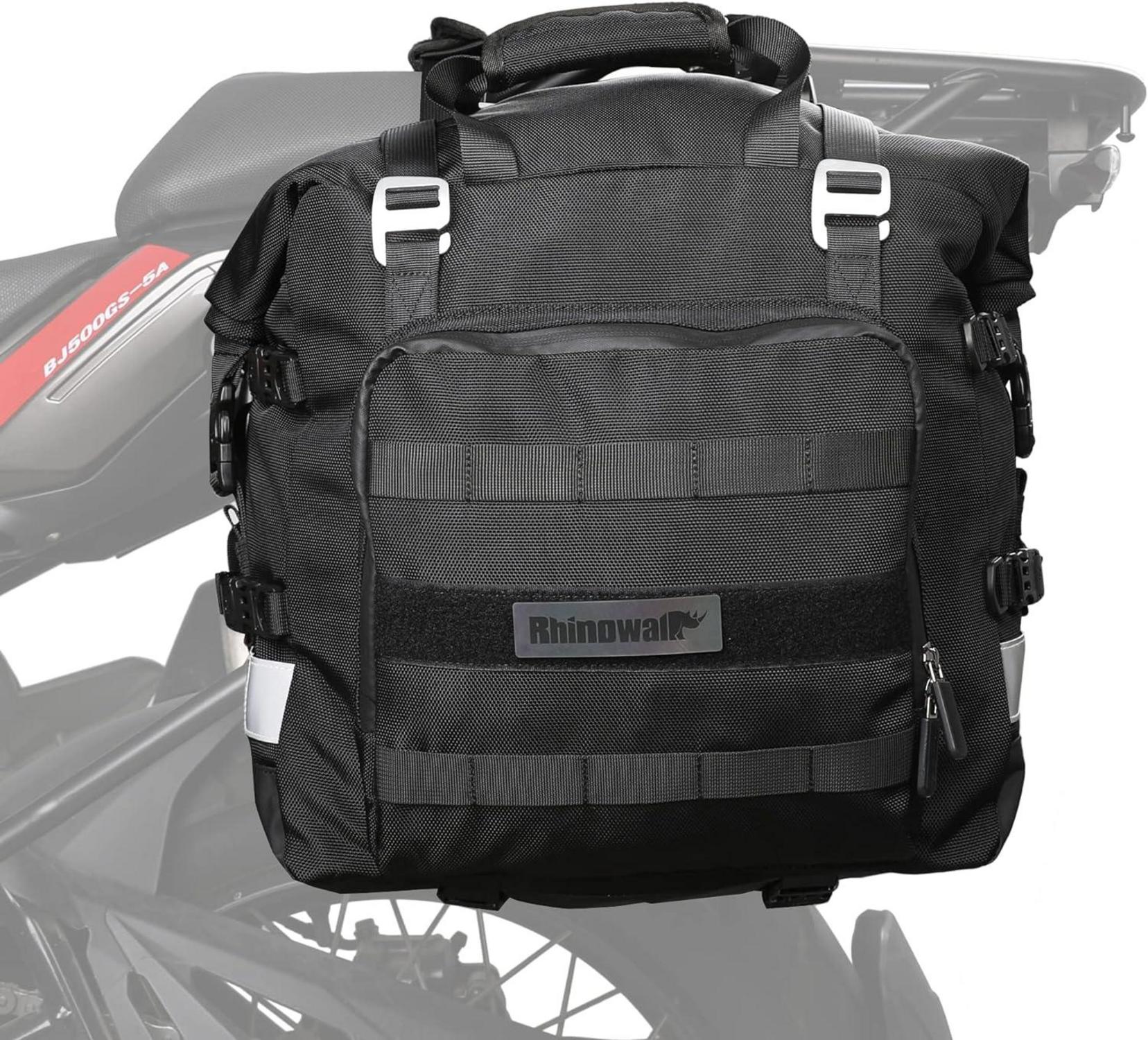 Motorrad Satteltasche 20L Wasserdicht Gepäcktasche Schwarz