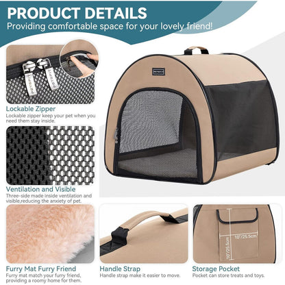 Faltbare Hundebox M – Atmungsaktiv & Tragbar mit Kissen