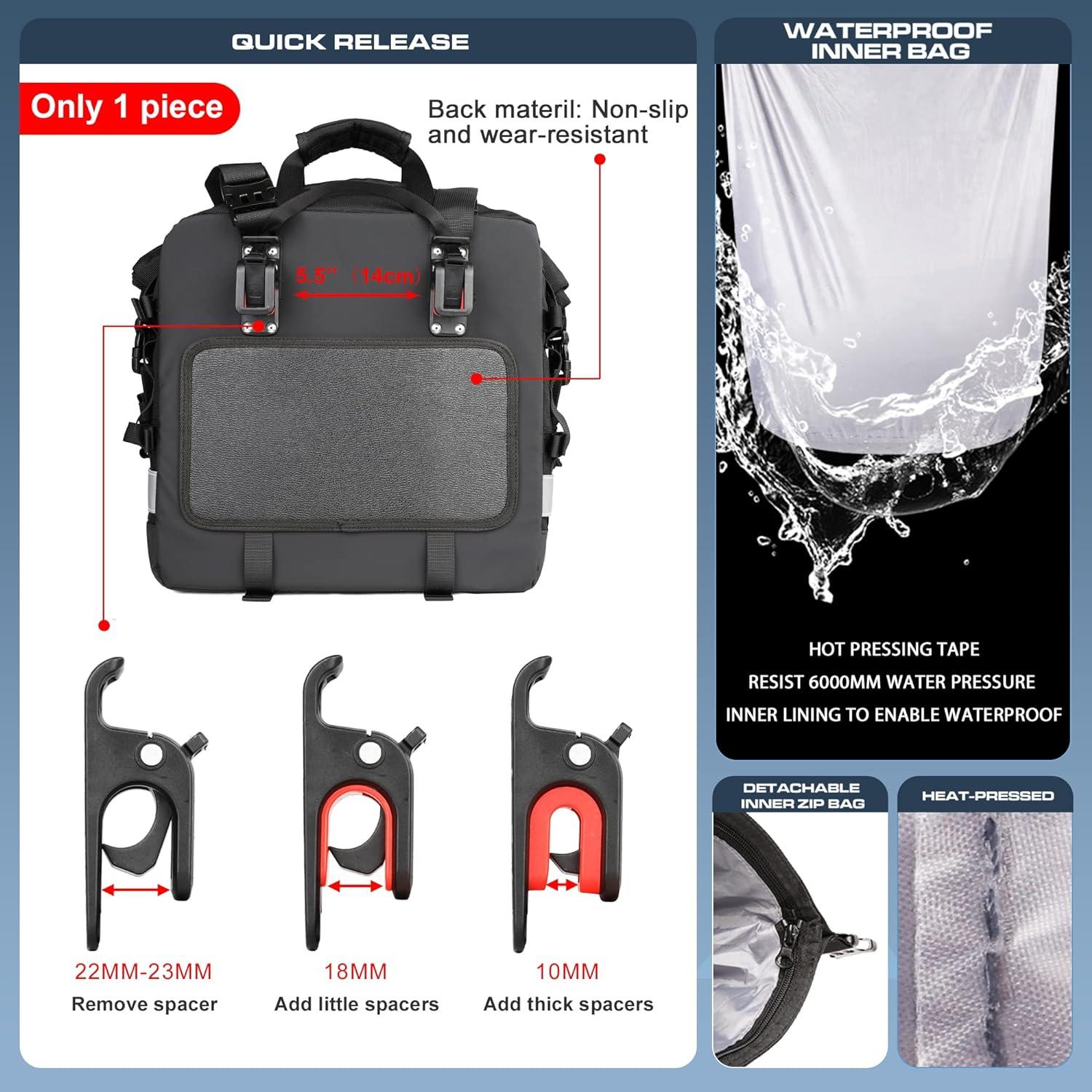 Motorrad Satteltasche 20L Wasserdicht Seitentasche