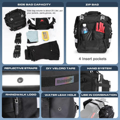 Wasserdichte Motorrad Satteltasche 20L Grün Reflective Logo, Gepäcktasche