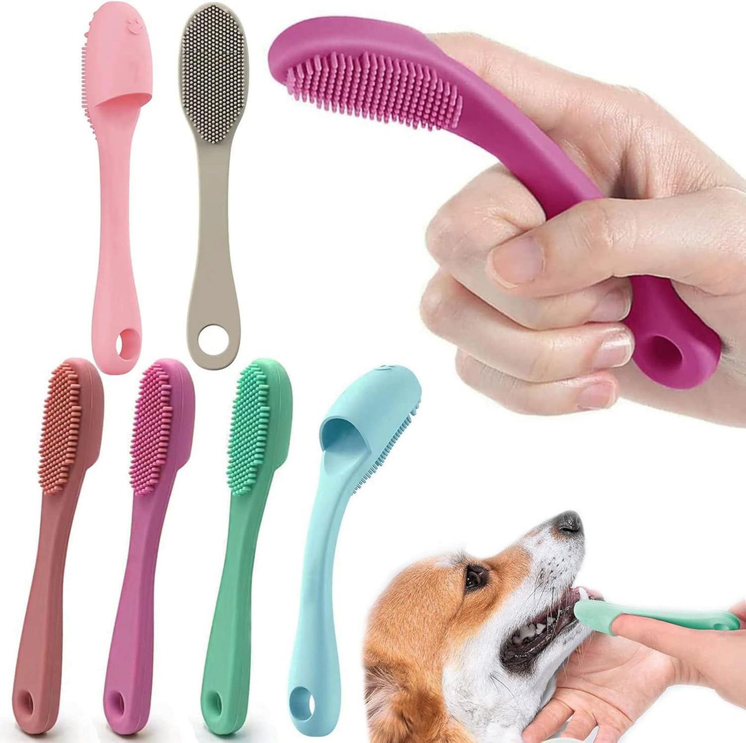 Hundezahnbürste Set 6-teilig Fingerling Zahnpflege Hunde Plaque