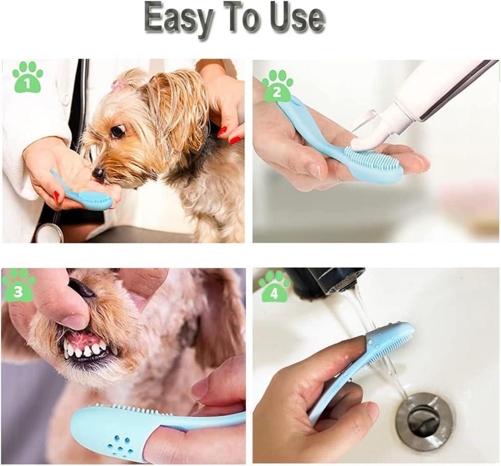 Hundezahnbürste Set 6-teilig Zahnpflege Hunde Fingerling Rose