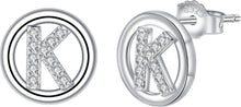 Initialen Ohrringe Silber 925 Alphabet Schmuck Mädchen Damen