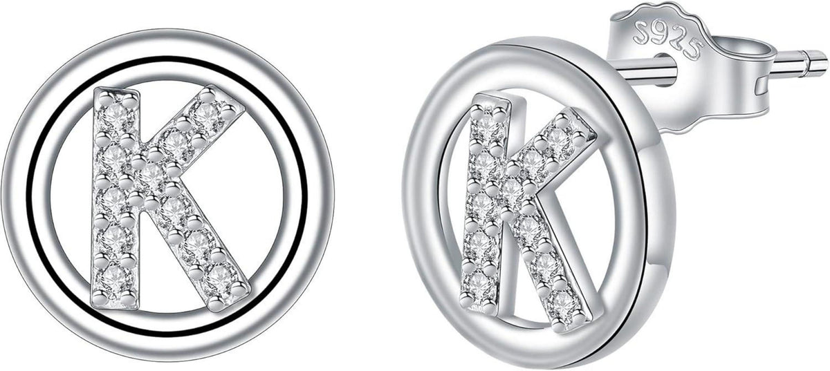 Initialen Ohrringe Silber 925 Alphabet Schmuck Mädchen Damen