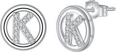 Initialen Ohrringe Silber 925 Alphabet Schmuck Mädchen Damen