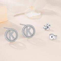 Initialen Ohrringe Silber 925 Alphabet Schmuck Mädchen Damen