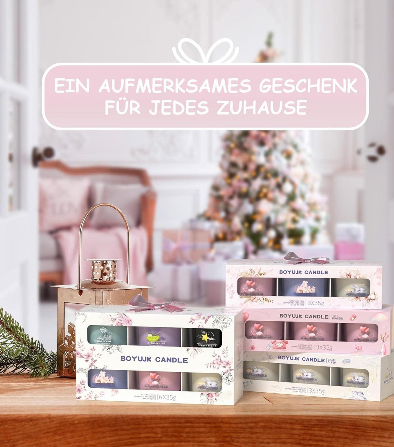 Duftkerzen Geschenkset für Frauen lavendel vanille 3er Set