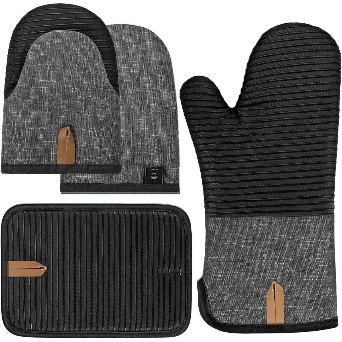 Ofenhandschuhe Set mit Topflappen – Rutschfest & Hitzebeständig
