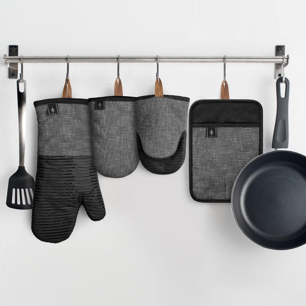 Ofenhandschuhe Set mit Topflappen – Rutschfest & Hitzebeständig