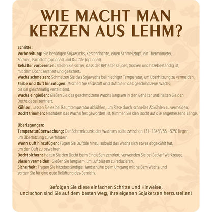 Bio Sojawachs für Kerzen 1kg Premium kerzenwachs zum gießen