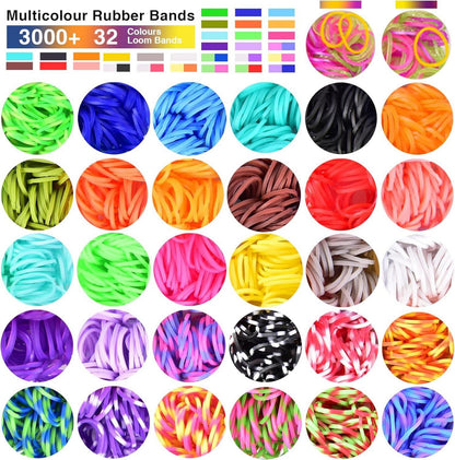 3000+ Loom Bänder Set 32 Farben Gummiarmband Kinder Basteln