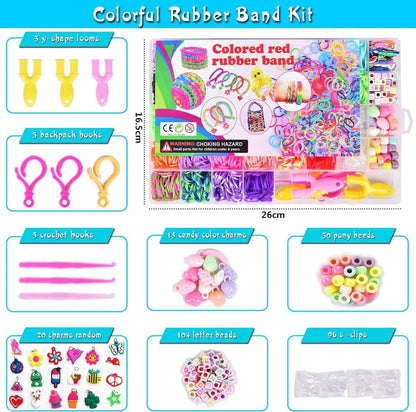 Gummibänder Set 3000+ Loops für Kinder Basteln Armbänder