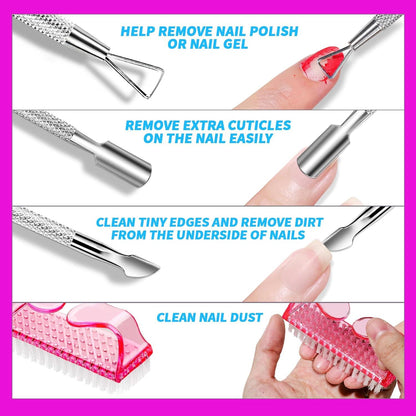 Nagellackentferner Werkzeuge Nagel Clips Kappen Set Nagelbürste 100ML