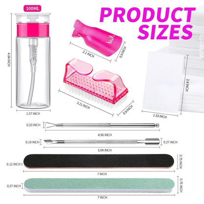 Nagellackentferner Werkzeuge Set Nagel Clips Wattepads Gelnägel Edelstahl Feile