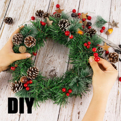 Weihnachtsdeko DIY Bastelset Beeren Tannenzapfen Eicheln Holzsterne