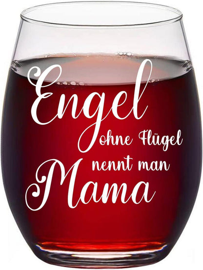 Weinglas mit Mama Spruch 15-Unzen Glas Engel Mama Muttertagsgeschenk