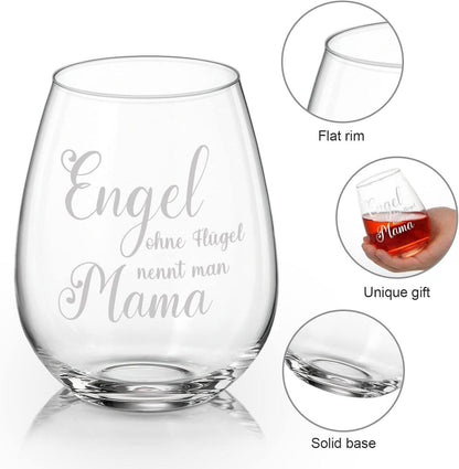 Muttertagsgeschenk Weinglas 450ml für Mama - Geschenk zum Geburtstag & Muttertag