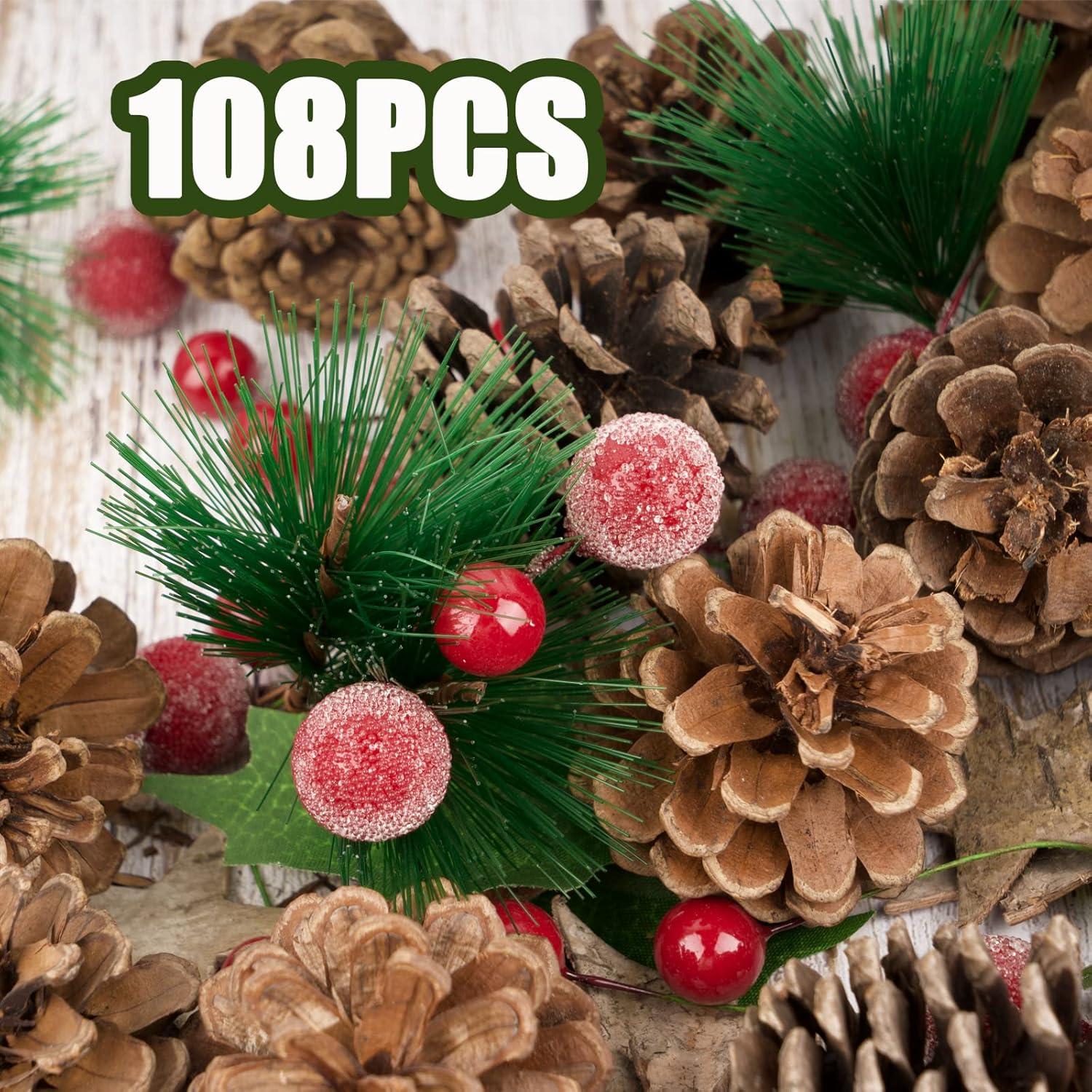 DIY Weihnachtskranz Bastelset Beeren Tannenzapfen Holzsterne