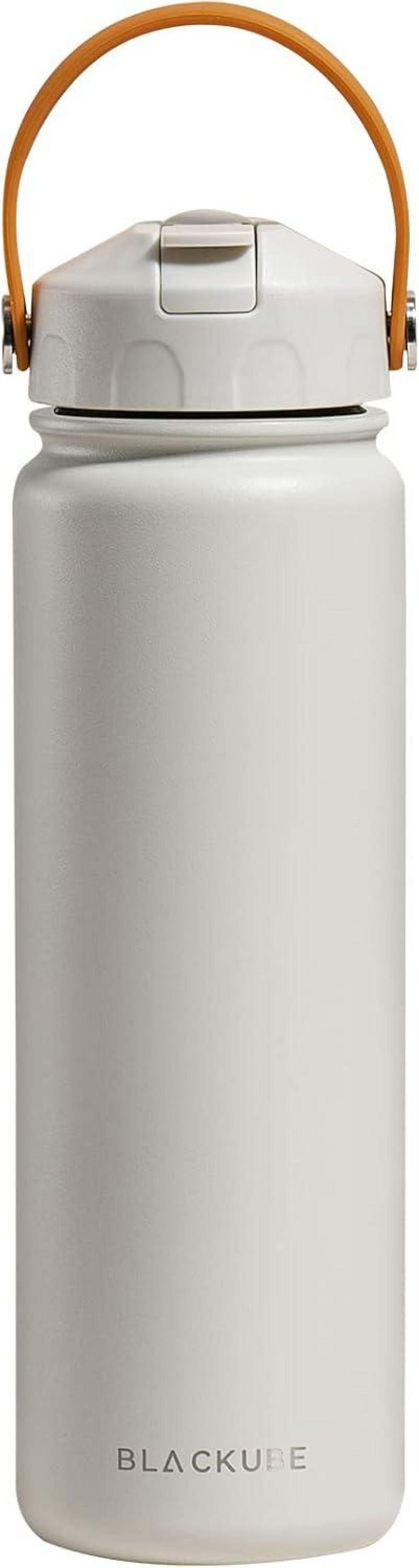 Edelstahl Trinkflasche mit Strohhalm 750ml, BPA-frei