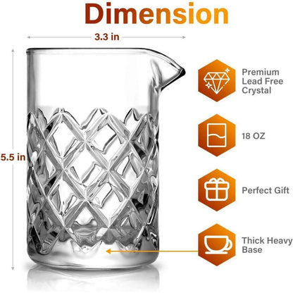 Premium Kristall Cocktailrührglas 18oz Zubehör für Barkeeper