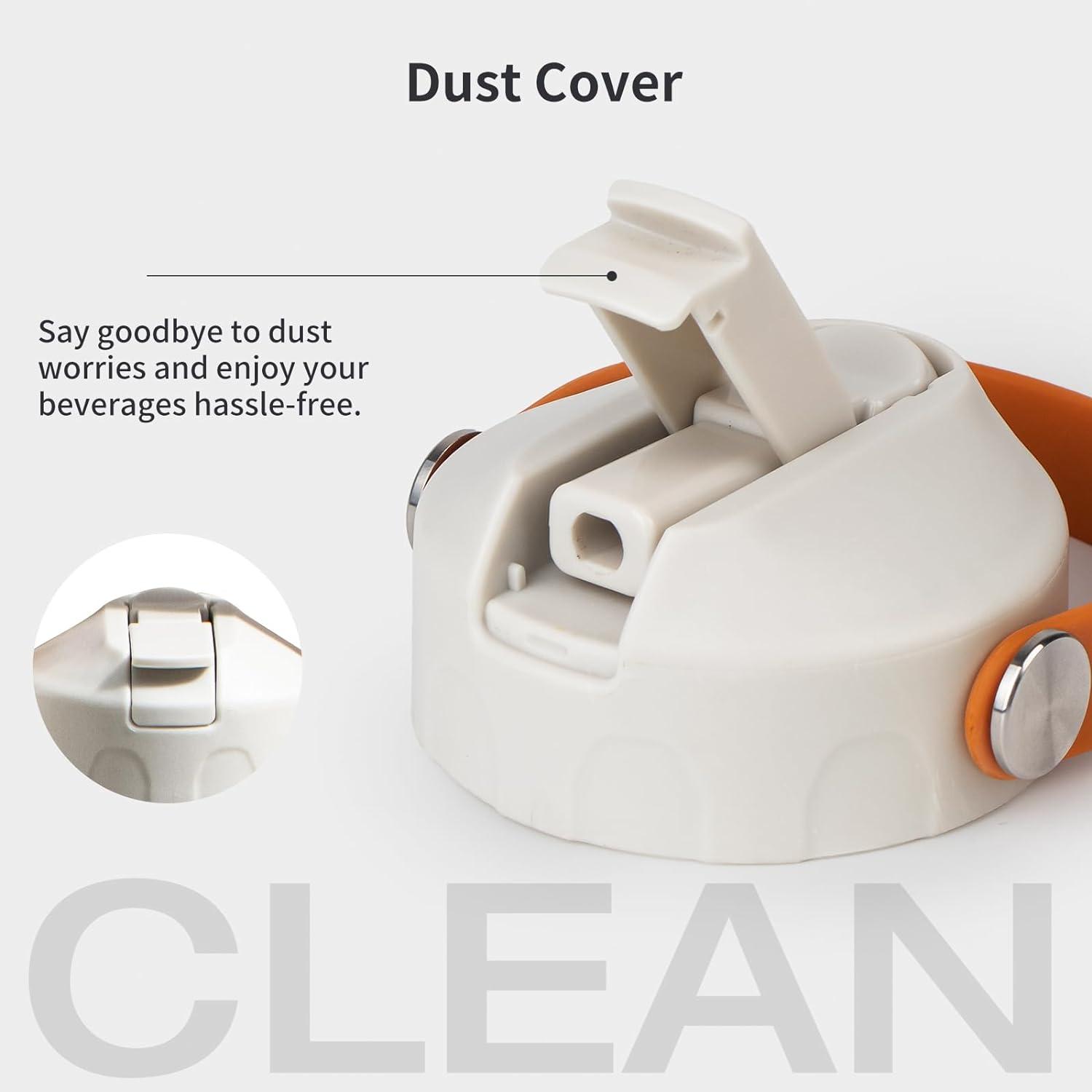 Edelstahl Trinkflasche mit Strohhalm 1000ml Thermosflasche BPA-frei, Auslaufsicher - Sport, Schule, Fitness, Outdoor, Camping