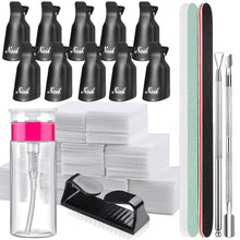 Nagellackentferner Set Clips Wattepads Gelnägel Hautschieber Feile