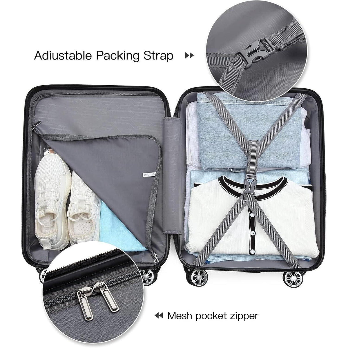 Reisekoffer L (65cm) Apfelgrün mit TSA Schloss