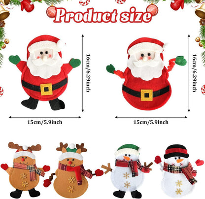 Weihnachts Bestecktasche Set, Tischdeko Rentier Schneemann