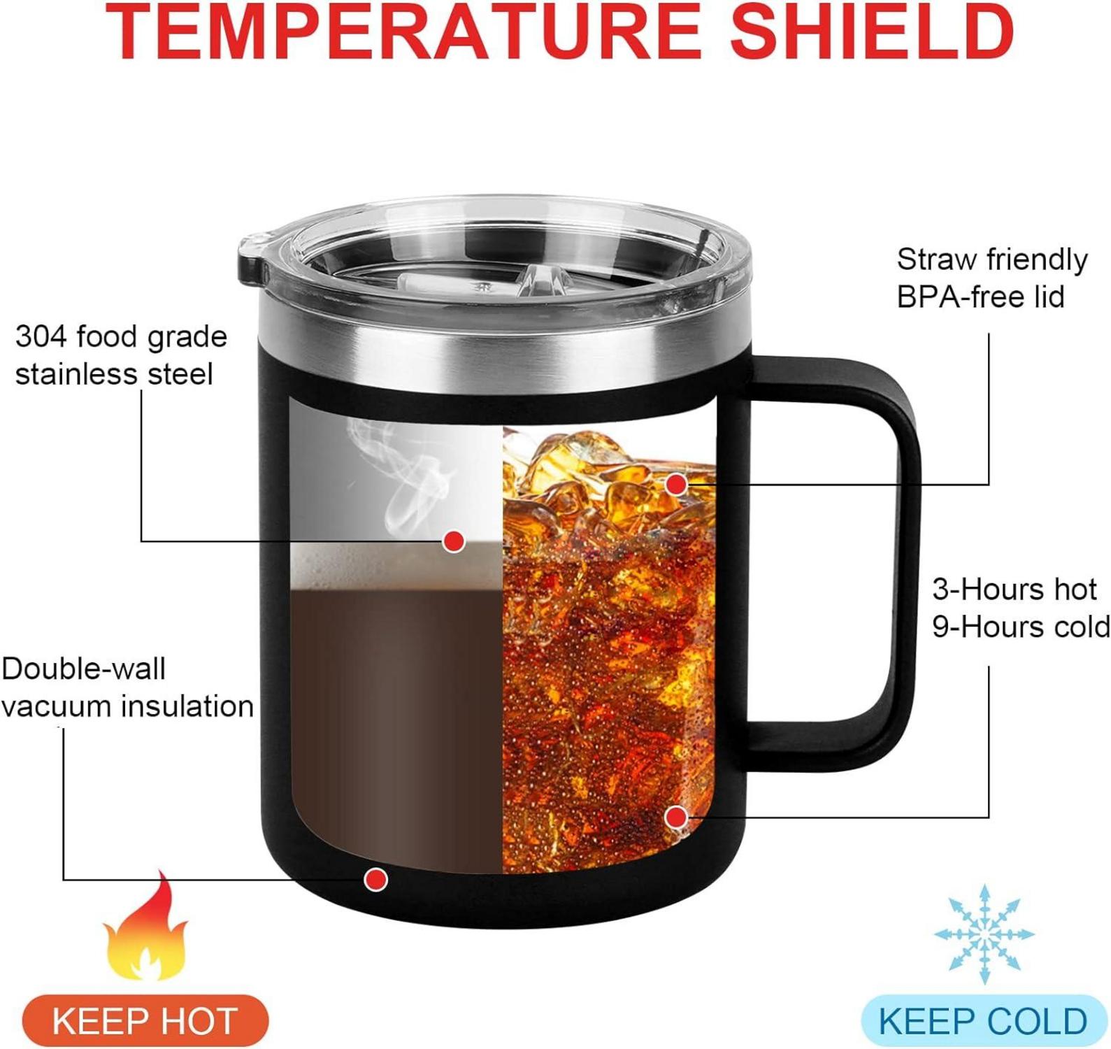 Livole Chef Geschenke 350 ml Edelstahl Kaffetasse Schwarz