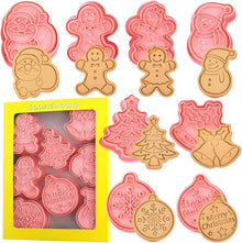 Weihnachts-Ausstechformen und Stempel Set, 8-teilig, 3D-Design