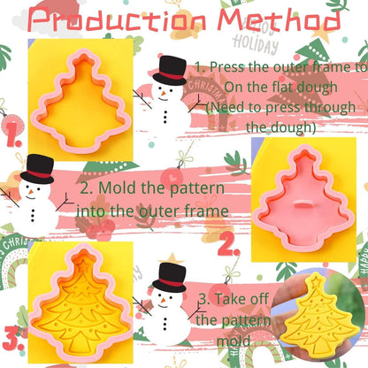 Weihnachts-Ausstechformen Set 3D-Design 8-teilig für
