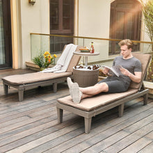 YITAHOME Sonnenliege mit Kissen, Gartenliege Wetterfest