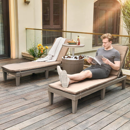 YITAHOME Sonnenliege mit Kissen, Gartenliege Wetterfest