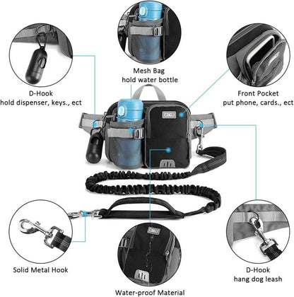 ETACCU Joggingleine Hunde Bauchgurt Laufleine Reflektierend 124-180 cm
