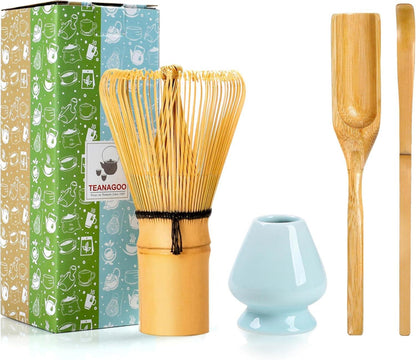 Matcha-Zeremonie Zubehörset Bambus Porzellan blau Celadon
