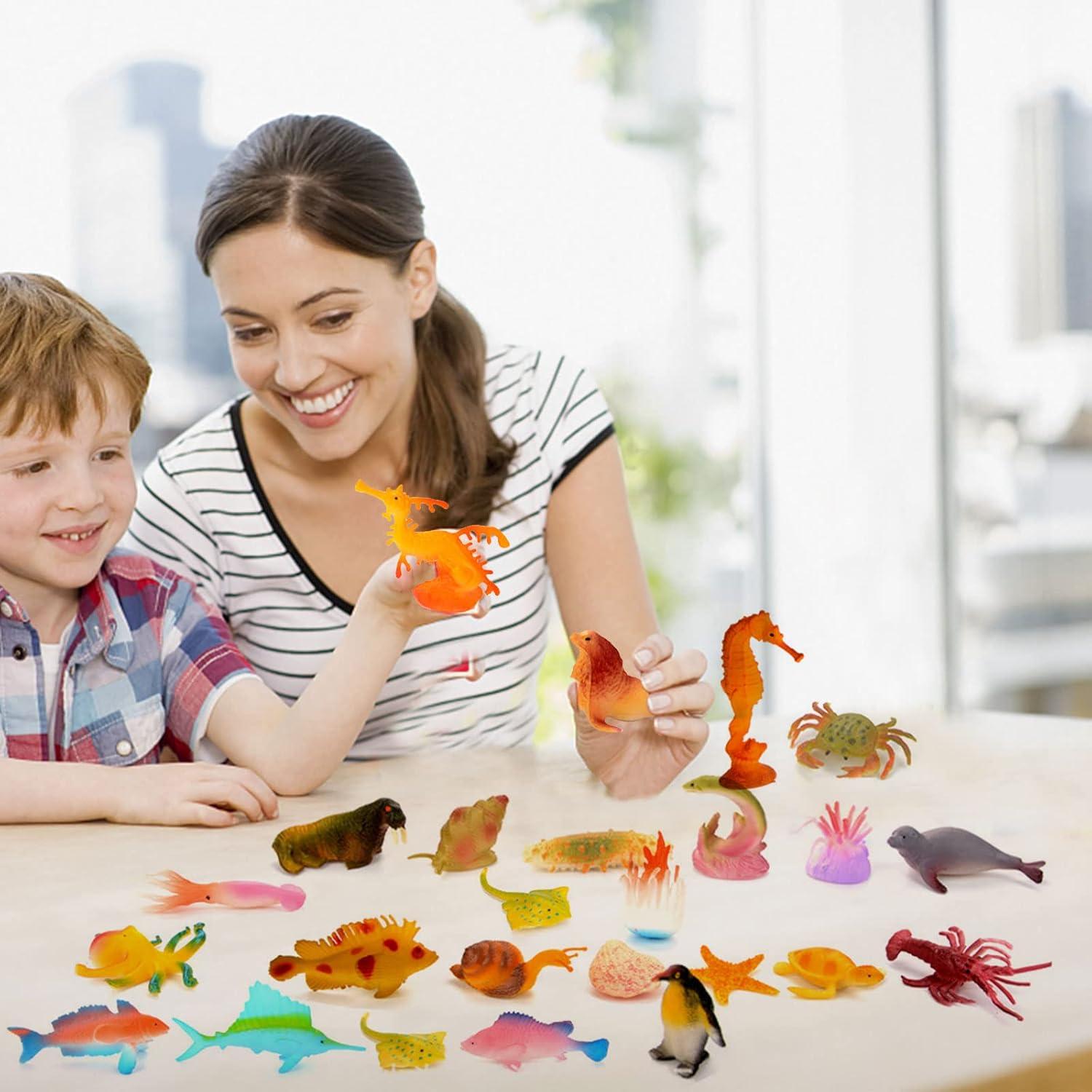 Kinder Adventskalender Meereslebewesen 2023 - 24 Stück Spielzeug für Junge Mädchen