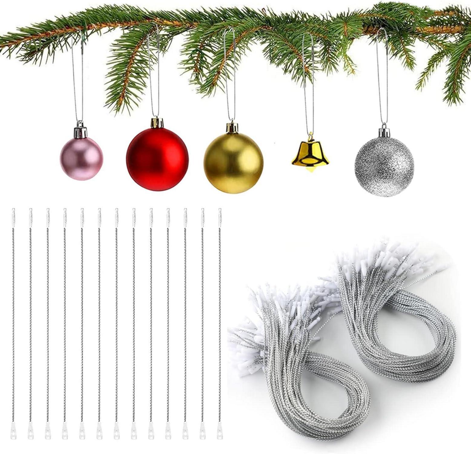 Weihnachtskugel Haken Set 200 Stück Silber deco Ornament Aufhänger