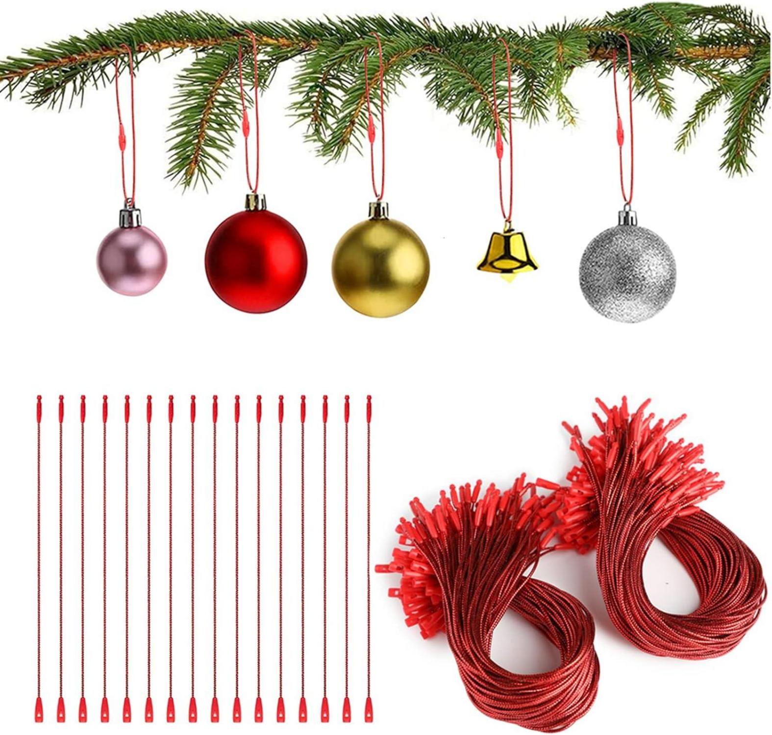 Weihnachtsdeko Haken Set 200 Stück Christbaumschmuck Rot