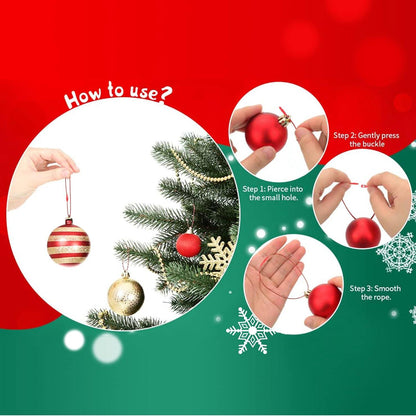 Weihnachtsdeko Haken Set 200 Stück Christbaumschmuck Rot