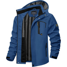Herren Outdoorjacke wasserabweisend mit Kapuze – Denimblau