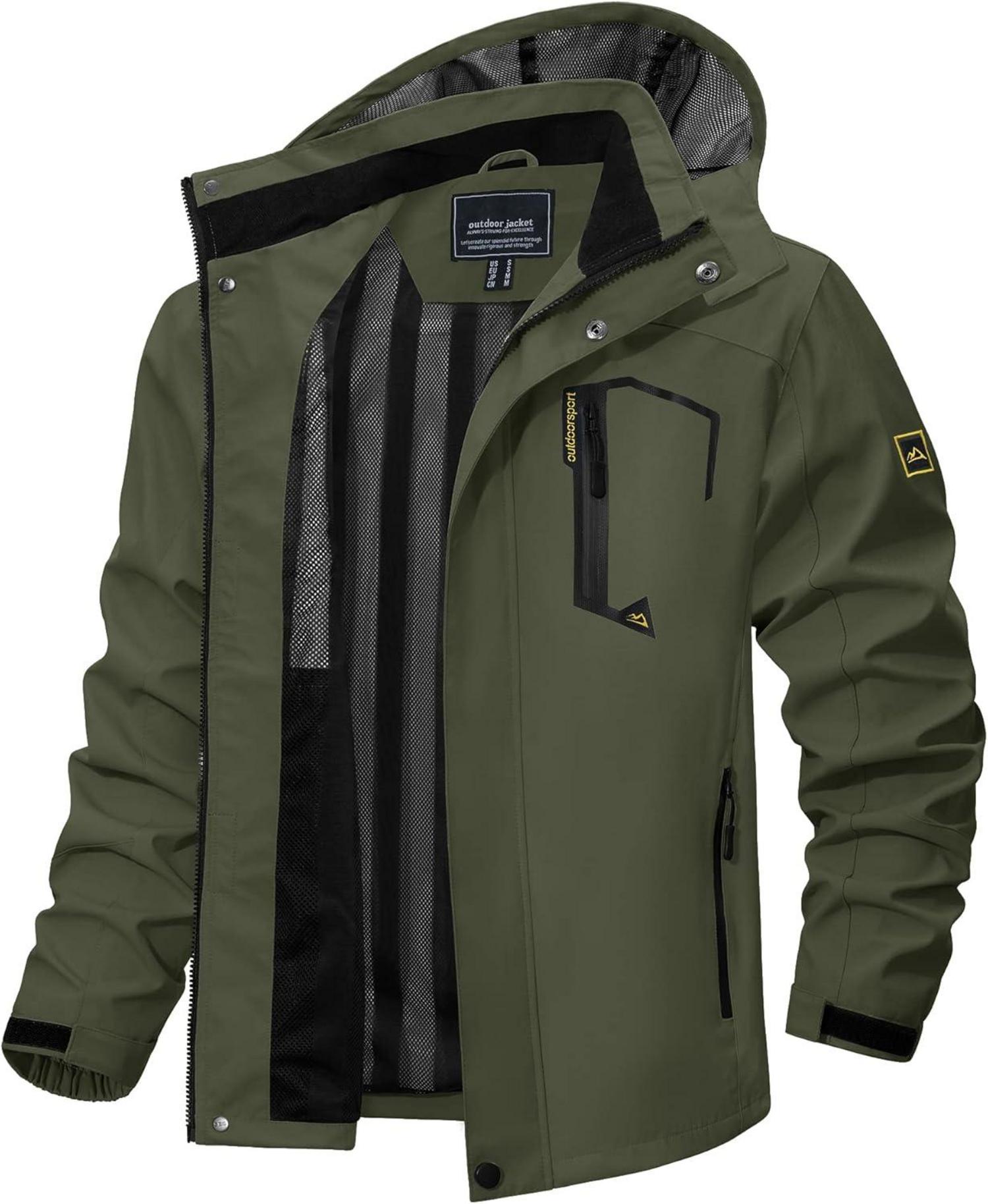 Outdoorjacke Herren Leicht Wasserabweisend Wanderjacke mit Kapuze