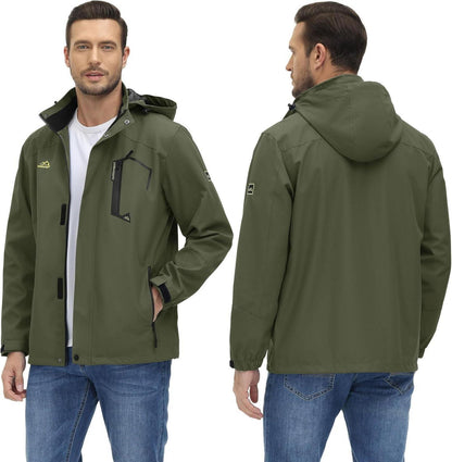 TACVASEN Herren Outdoorjacke Leicht Wasserabweisend mit