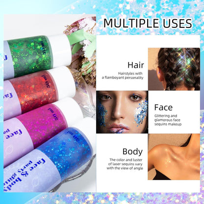 Body Glitter Gel Face Sequins Shimmer Liquid Chunky Glitter