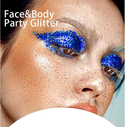 Prreal Glitter Gel 50ml Face Body Sequins Shimmer Holographic Blue
