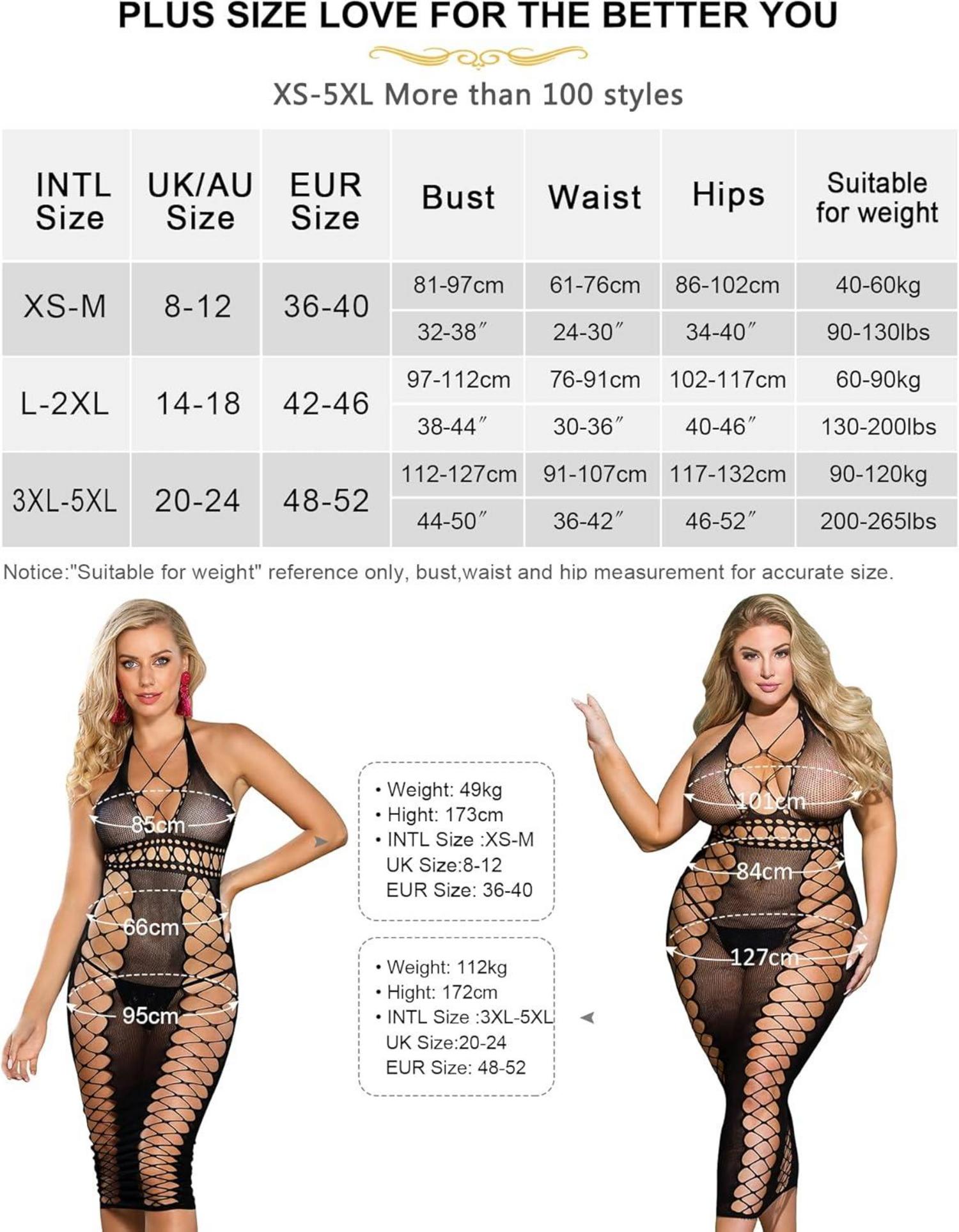 Sexy Große Größen Negligee Spitze Damen Dessous Schwarz-L-XXL