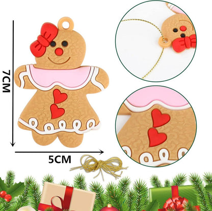 Surflyee Lebkuchenmann Christbaumanhänger, 12er Set mit
