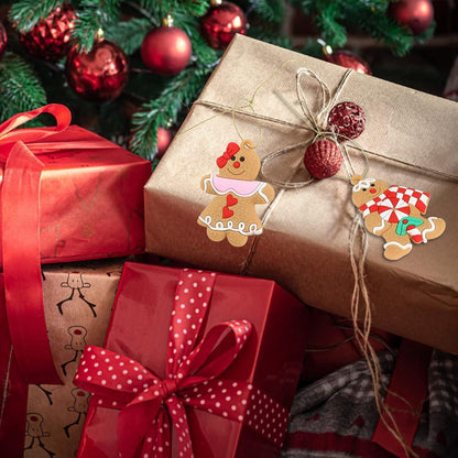 Lebkuchenmann Weihnachtsbaumschmuck 12 Stück Goldfaden Christbaumanhänger