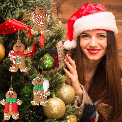 Weihnachtsbaumschmuck Lebkuchenmännchen goldener Faden 12er Set