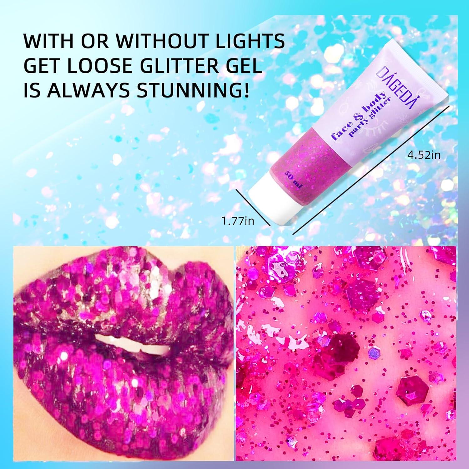 Glitter Gel Sequins Shimmer Liquid Eyeshadow Face Body Hair Nails Holographic